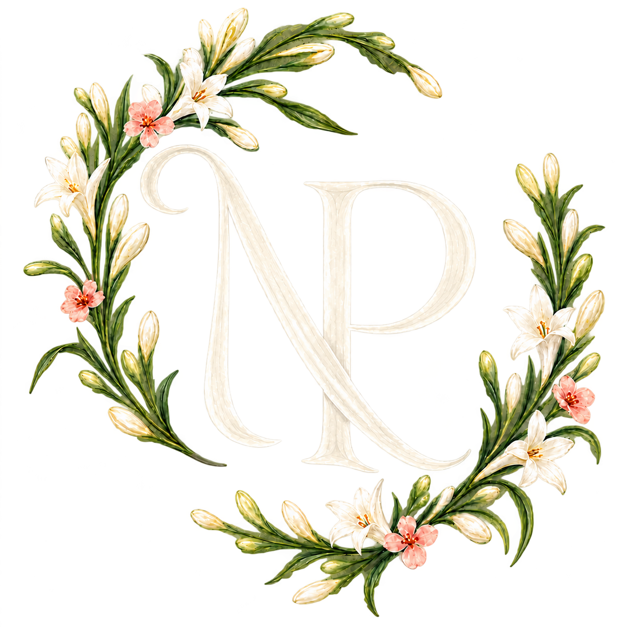 NP floral monogram